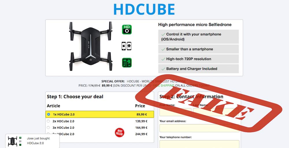 HDCube-Drohne Betrug
