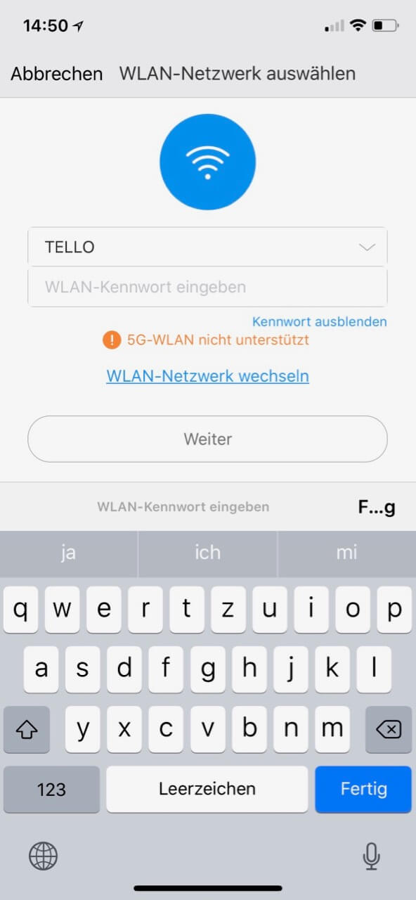 Schritt 1 Tello mit Xiaomi Mi WiFi Repeater verbinden