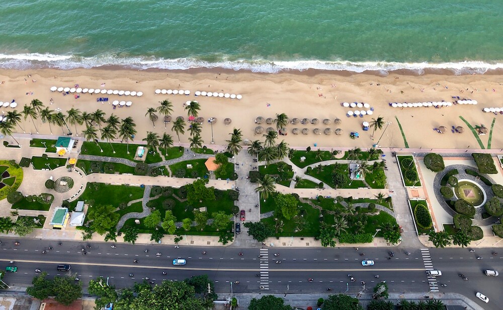 Nha Trang Strand Luftaufnahme